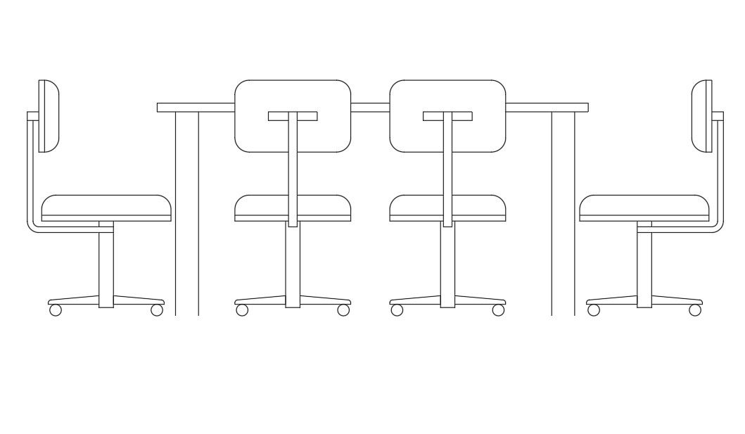 Dining Table Side Elevation DWG Furniture Design Blocks