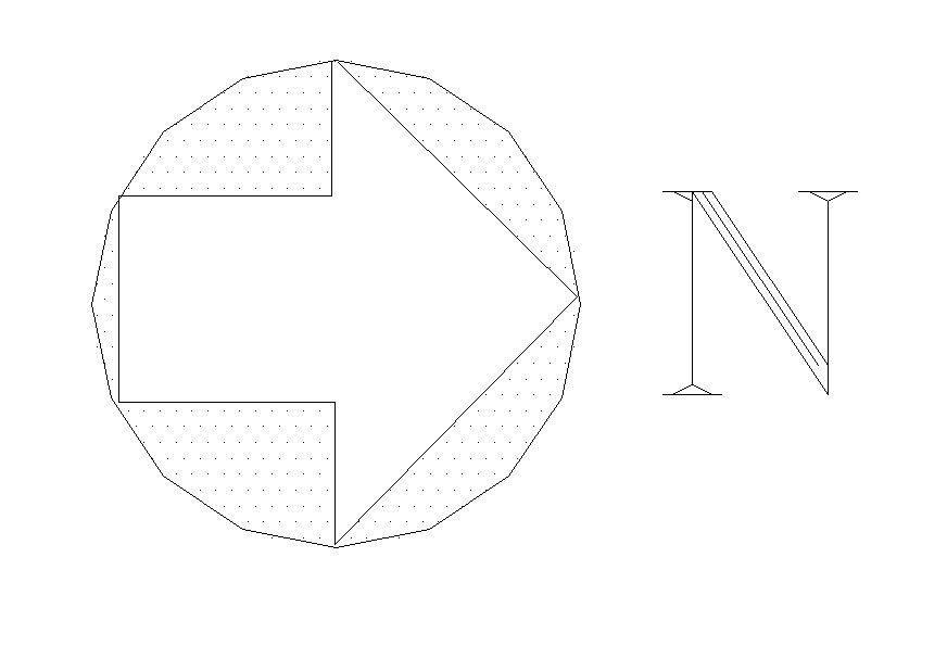 Direction indicator CAD logo and symbol layout file in autocad format