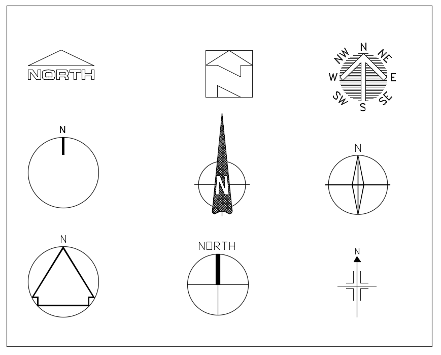 Direction logo with different design dwg file