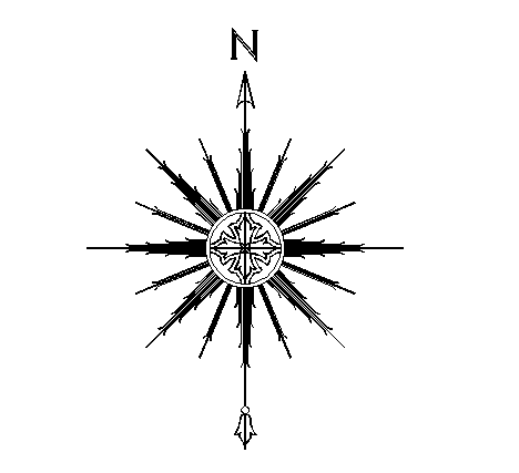 Direction symbol compass detail