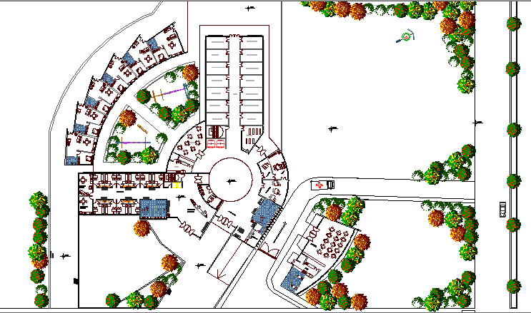 Disease Care Facility Hospital Landscaping Dwg file