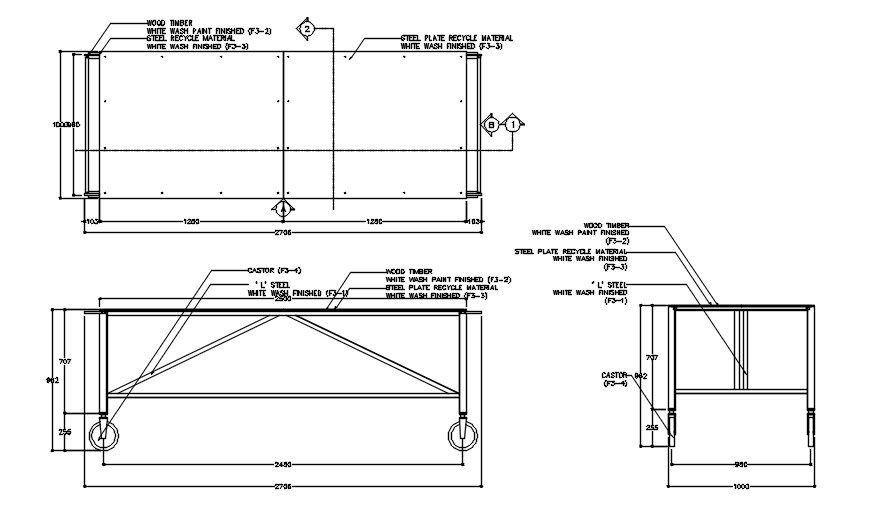 Display cart design in detail AutoCAD drawing, dwg file, CAD file