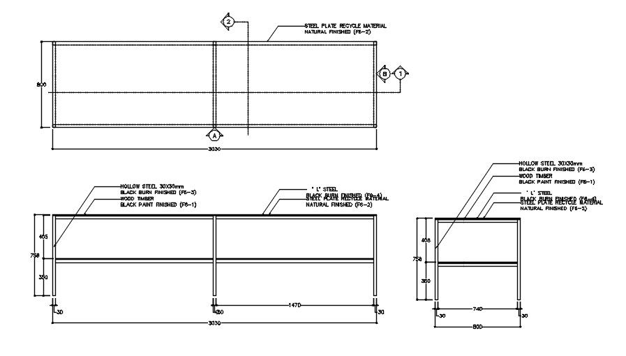 Display table of hospital in AutoCAD 2D drawing, dwg file, CAD file