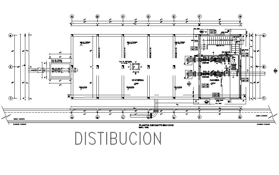 Distribution Pumping chamber plan detail dwg file