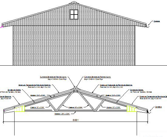 Distribution & details of module, camp wood elevation, section dwg file