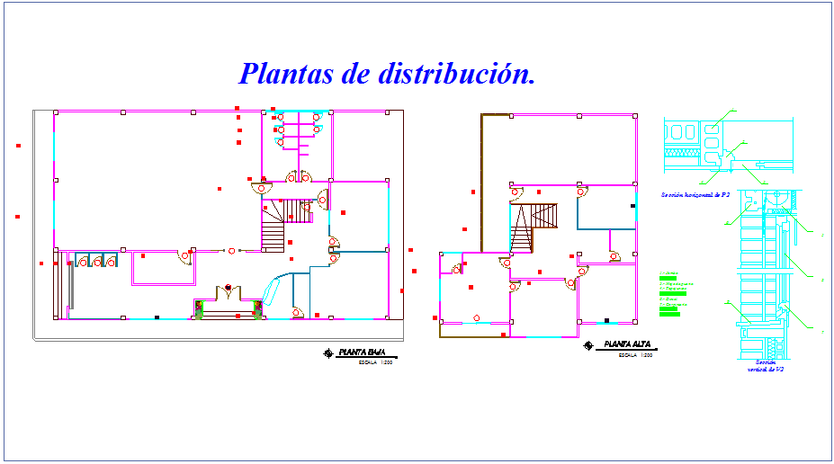 Distribution floor plan of communal office dwg file