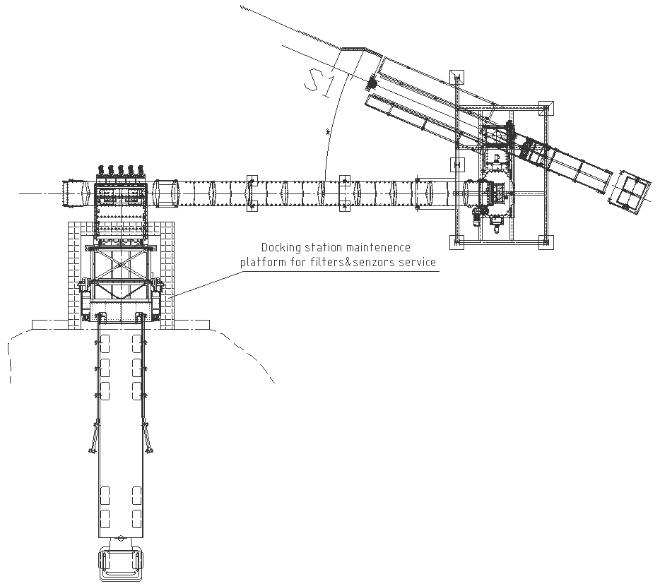 Docking station maintenence platform for filters sensors service detail DWG autoCAD drawing