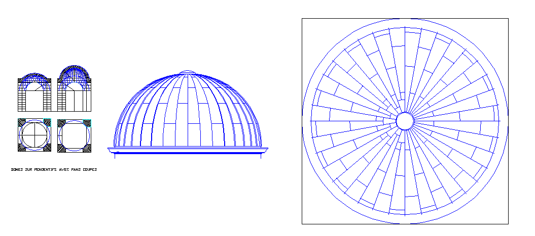 Dome Plan And Elevation AutoCAD File