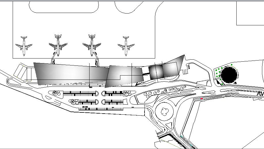 Domestic airport layout plan cad drawing details dwg file