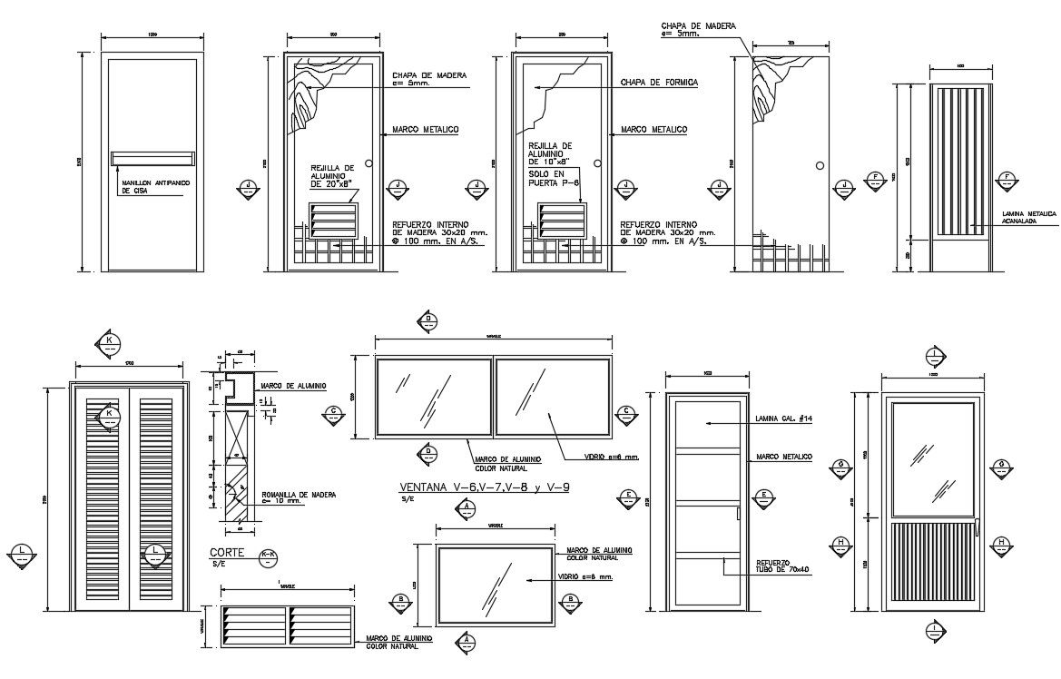 Door And Window Elevation Blocks