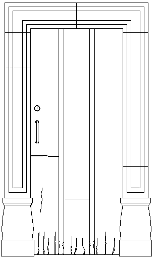 Door Frame Design and Front Elevation dwg file