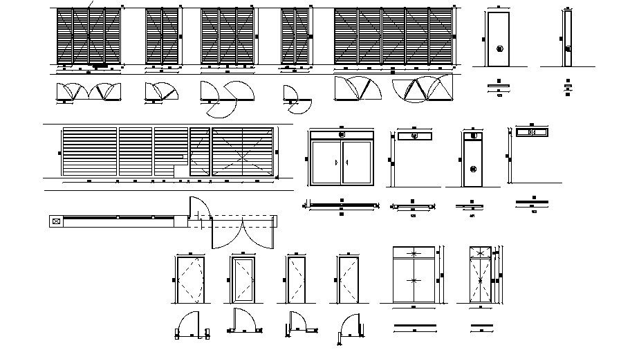 Door Plan Elevation and Section DWG File