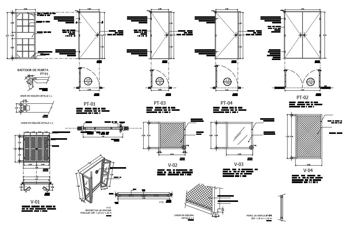 Door Window Detail In DWG File