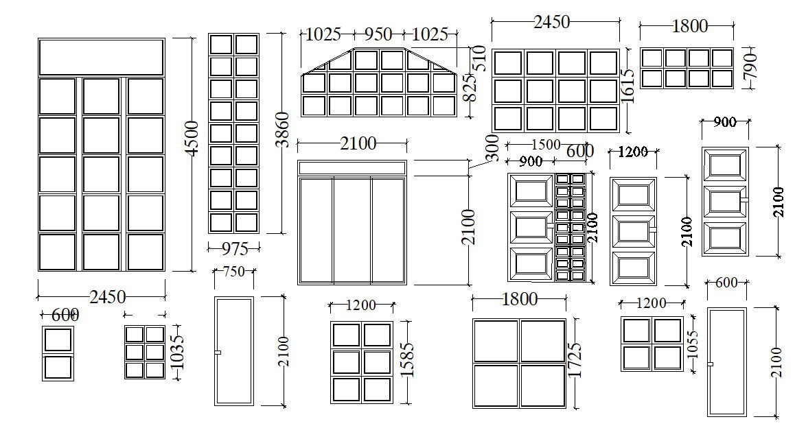 Door and Window Free CAD Blocks