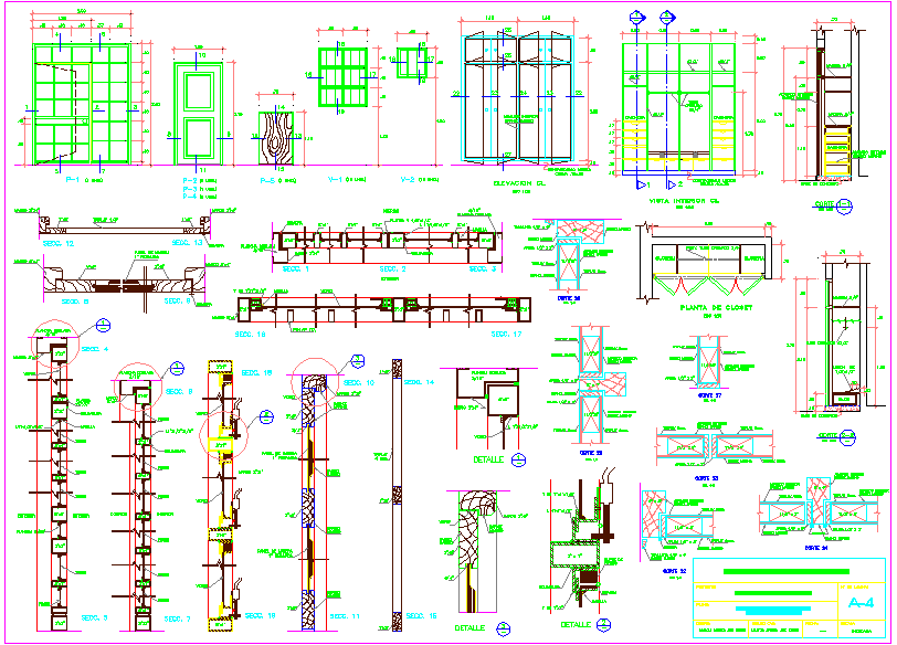 Door and Window design with sectional view