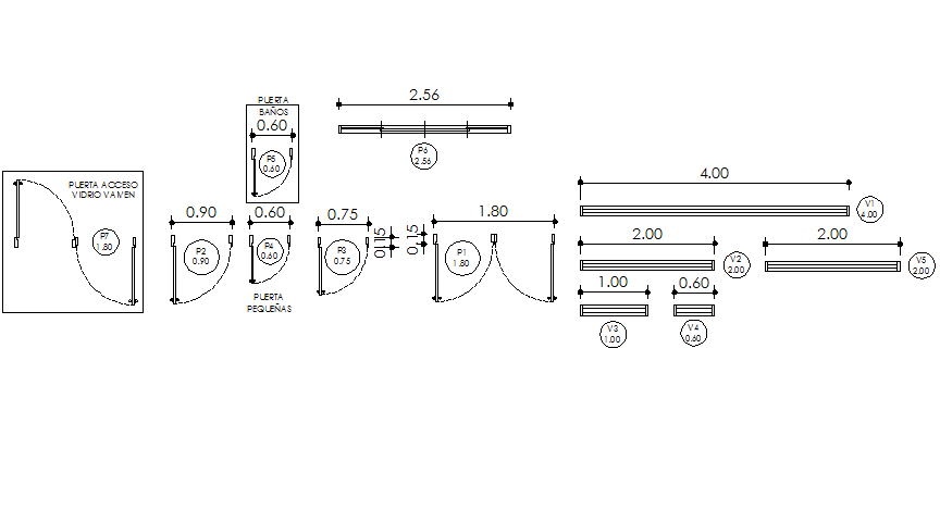 Door and window detail dwg file