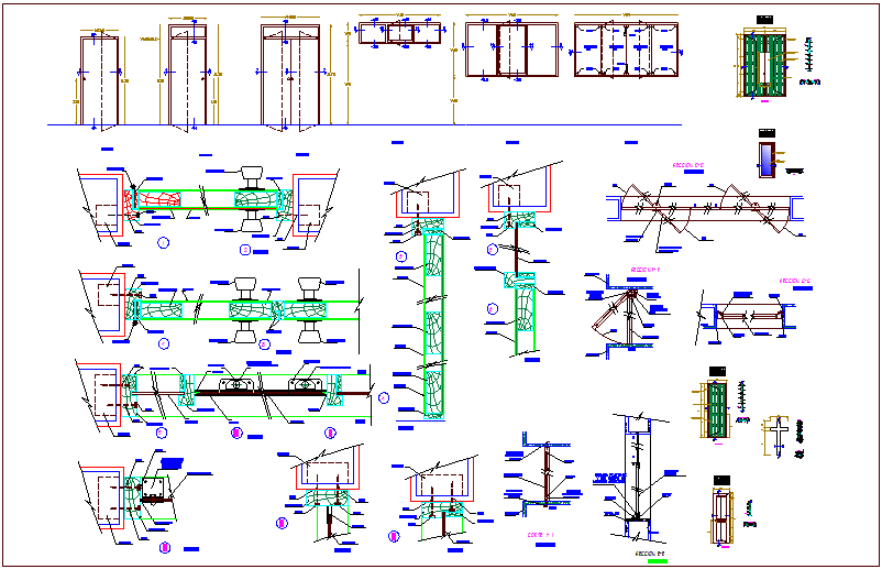 Door and window detail for office building dwg file