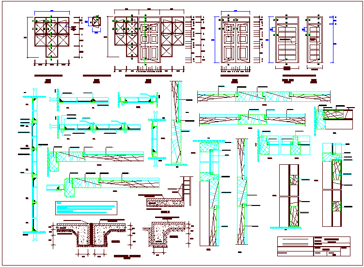 Door and window detail view for rural medical center dwg file