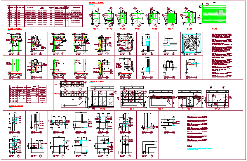 Door and window detail with aluminum and glass material dwg file