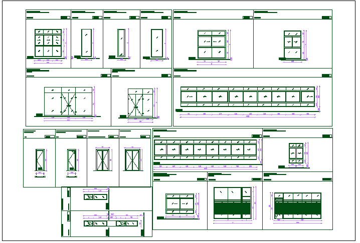 Door and window elevation view detail dwg file