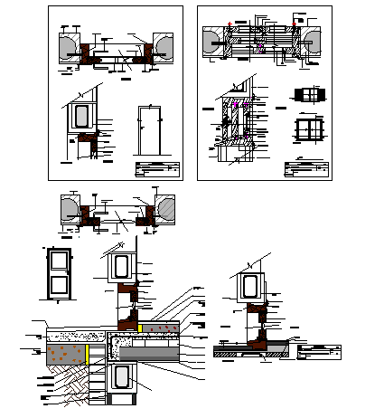 Door and window installation details of office dwg file