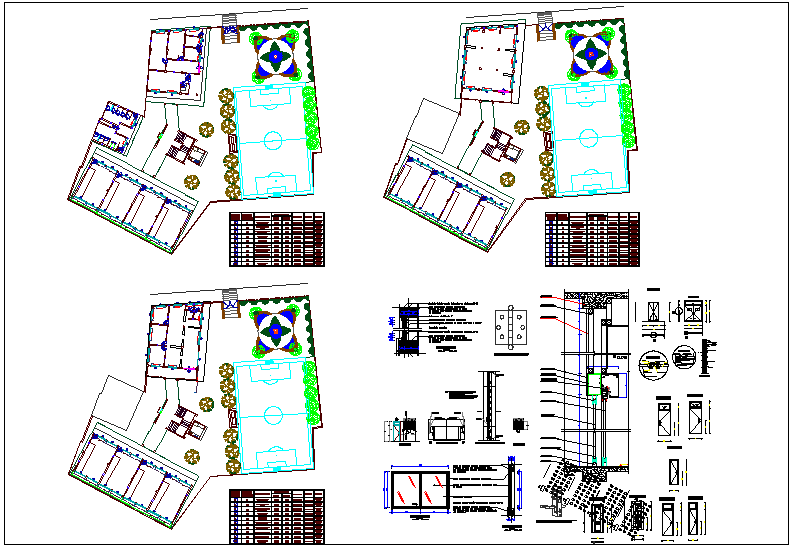 Door and window mounting view with its detail for school dwg file