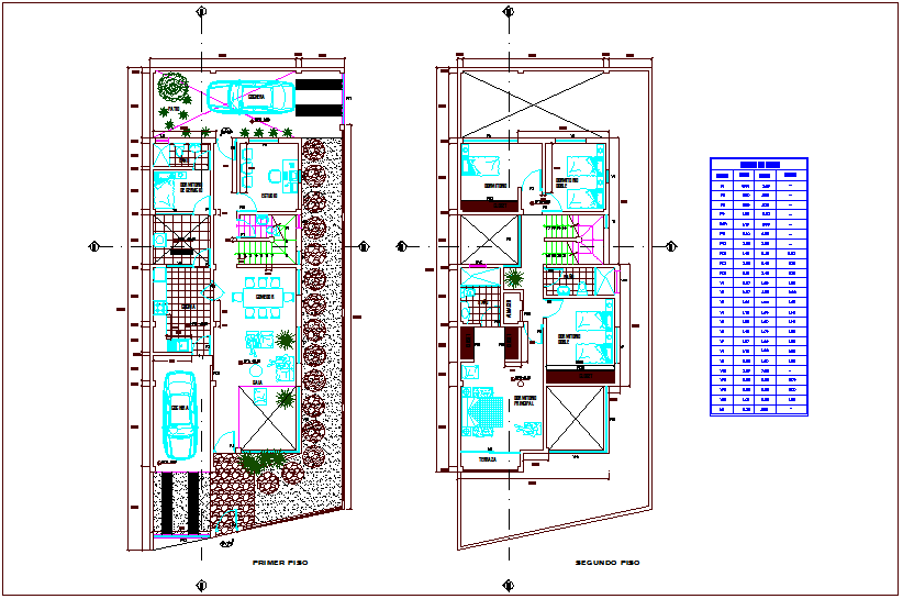 Door and window schedule view for single family floor plan dwg file