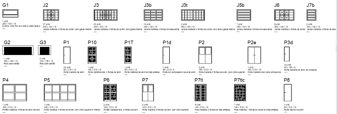 Door and window sectional detail dwg file