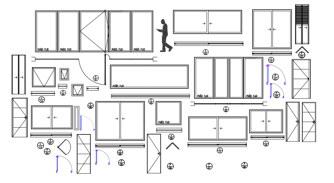 Door and windows dwg file