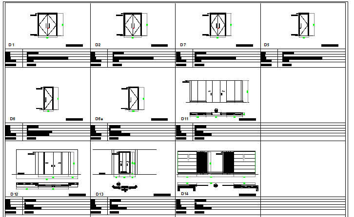 Door blocks details with installation details of house dwg file