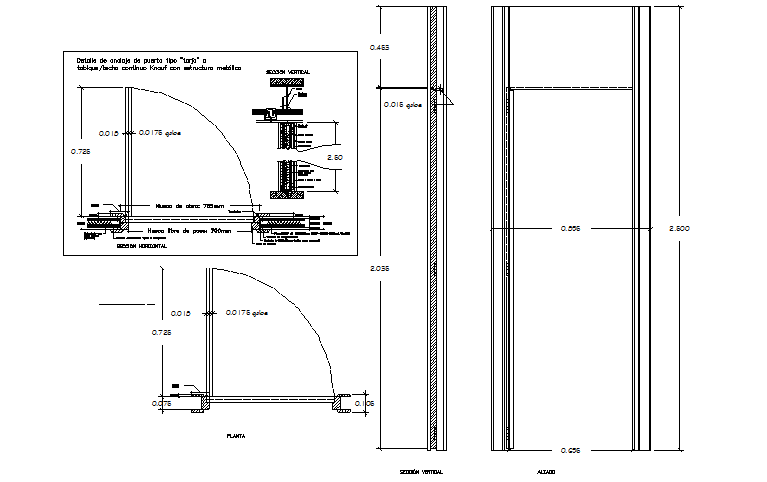 Door connection with plaster panel wall