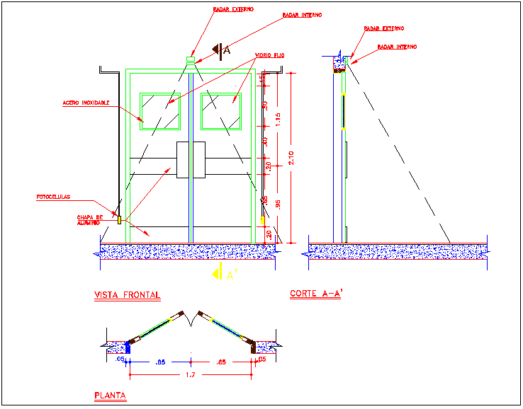 Door design view with sensor