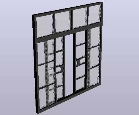 Door design with black aluminium and glass view
