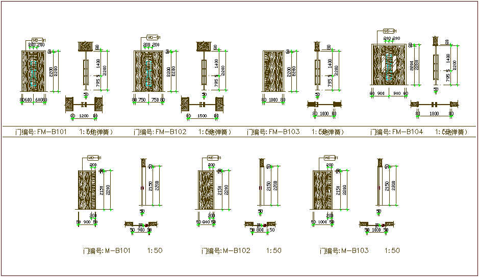 Door design with detail dwg file