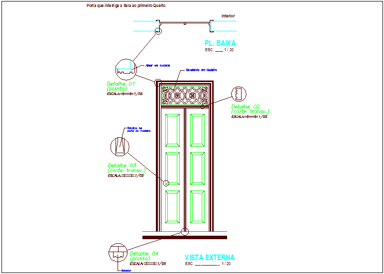 Door design with detail view