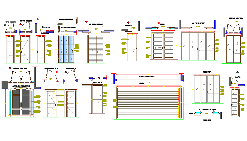 Door design with detail view