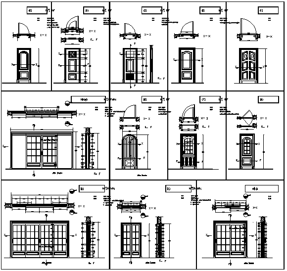 Door design with sectional detail