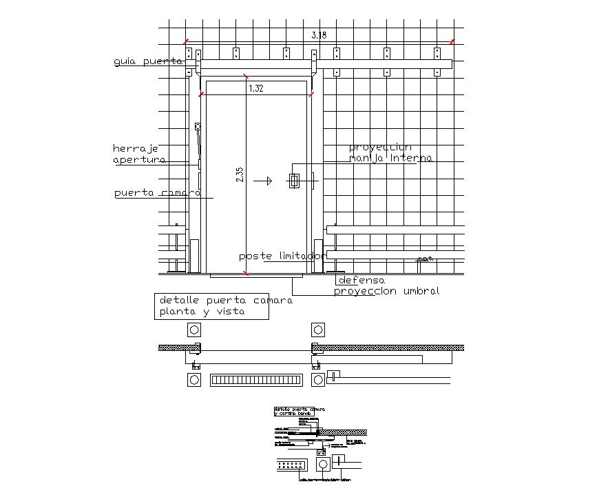 Door detail structure CAD blocks layout file
