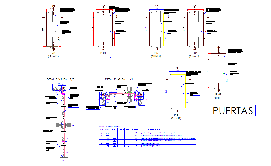 Door detail view for office area dwg file