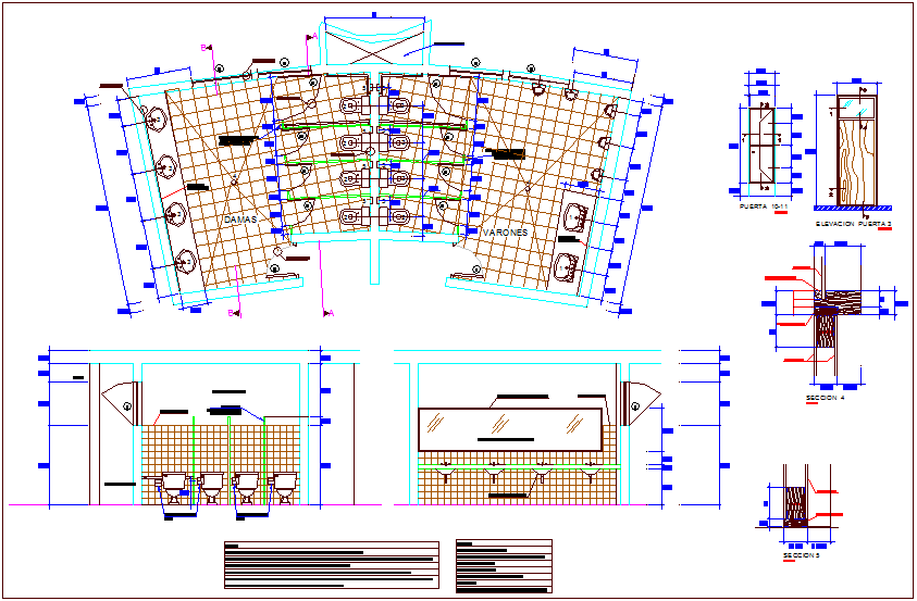 Door detail view of bathroom plan