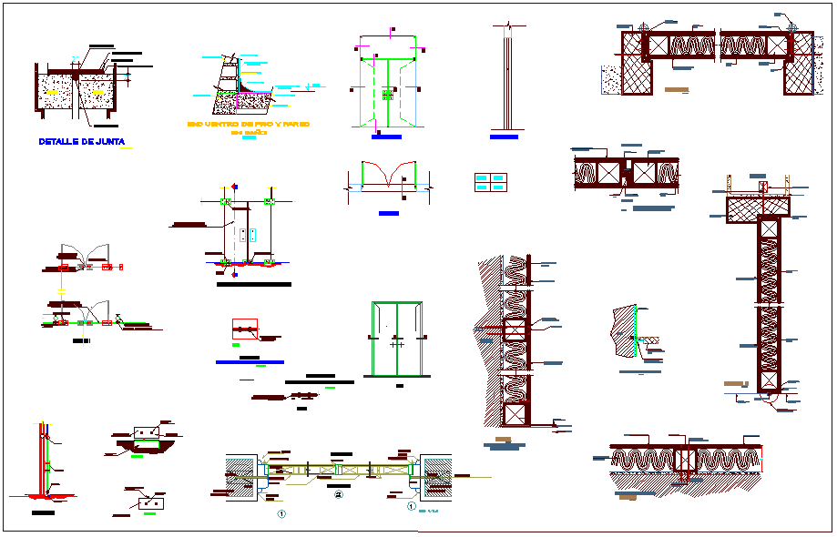 Door detail view with section