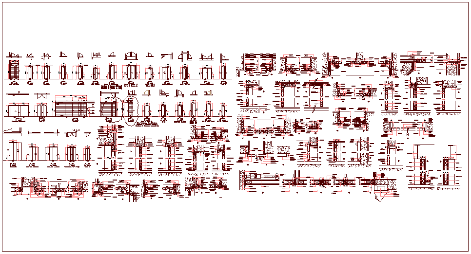 Door different model design view dwg file