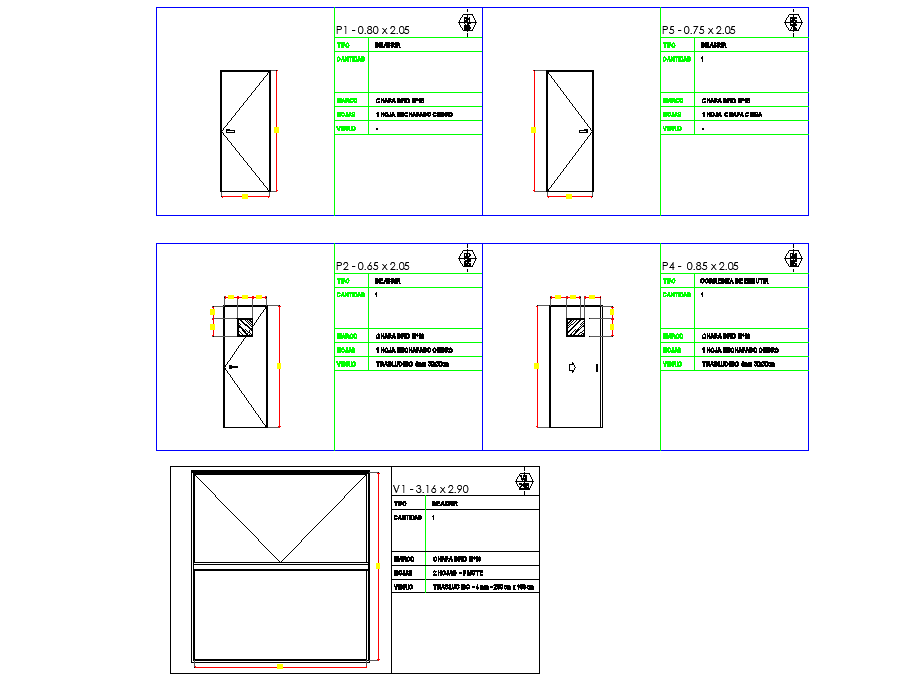 Door elevation detail dwg file