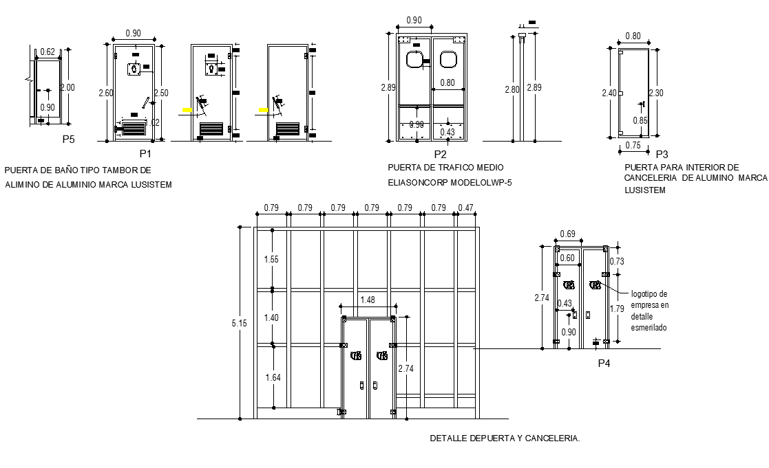 Door framing elevation detail dwg file