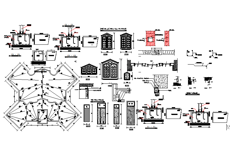 Door framing elevation detail dwg file