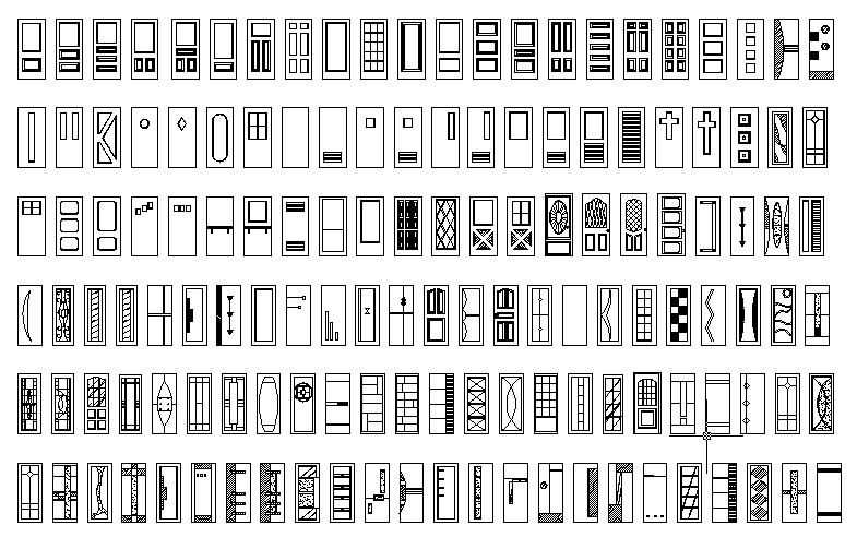 Door front view dwg file 