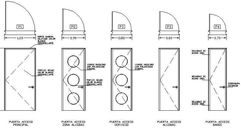 Door installation details of house dwg file
