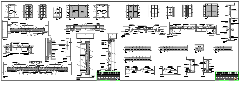 Door installation details of office dwg file