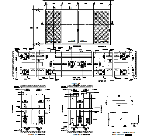 Door installation details of villa dwg file
