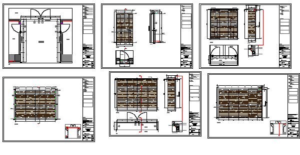 Door installation details with attached wall of house dwg file